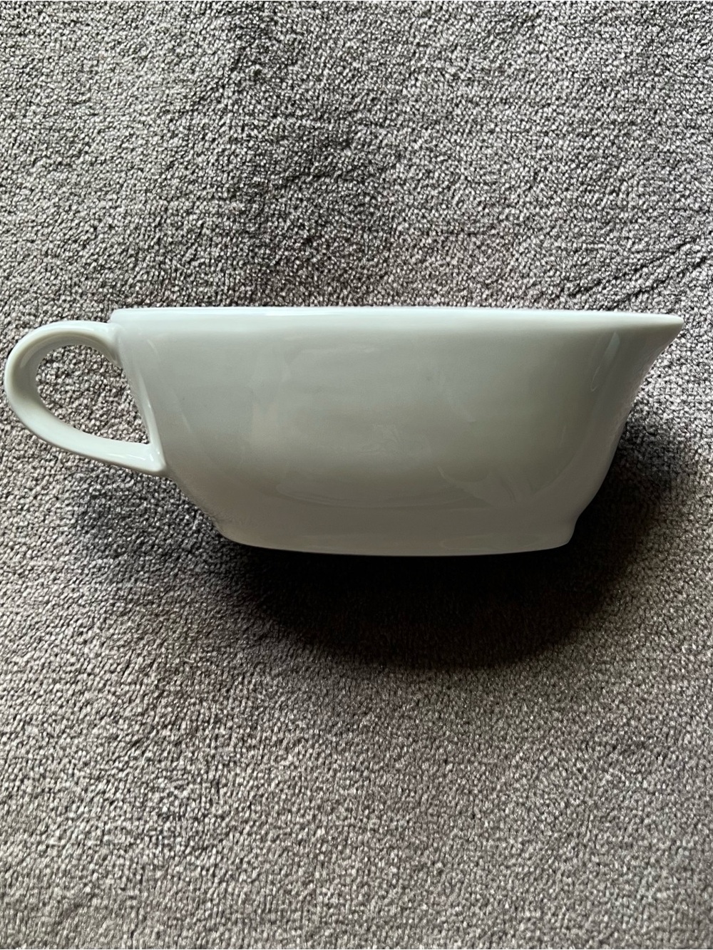 Buffalo David Bitton White Ceramic Sauce Boat with Handle